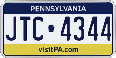 PA license plate JTC4344