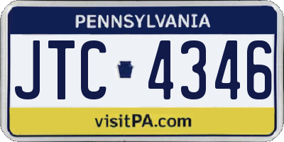 PA license plate JTC4346