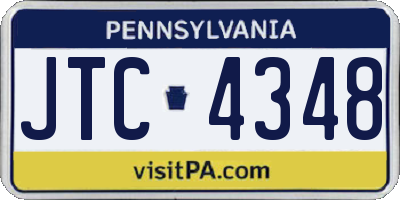 PA license plate JTC4348