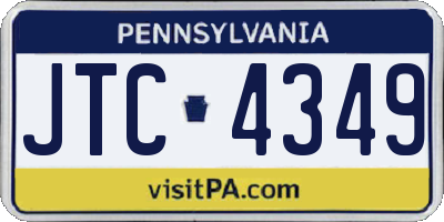 PA license plate JTC4349