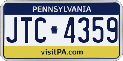 PA license plate JTC4359