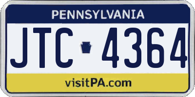 PA license plate JTC4364