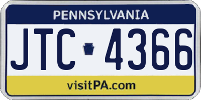 PA license plate JTC4366