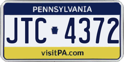 PA license plate JTC4372