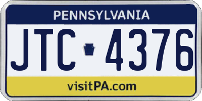 PA license plate JTC4376