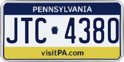PA license plate JTC4380