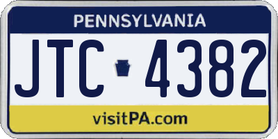 PA license plate JTC4382