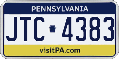 PA license plate JTC4383