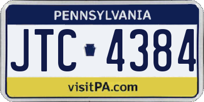 PA license plate JTC4384
