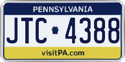 PA license plate JTC4388