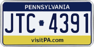 PA license plate JTC4391