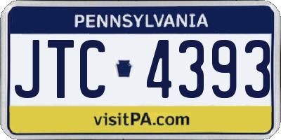 PA license plate JTC4393