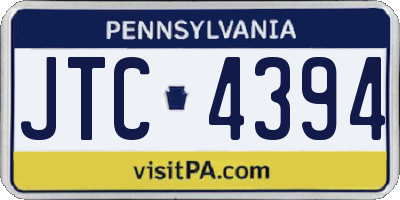 PA license plate JTC4394