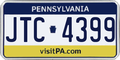 PA license plate JTC4399