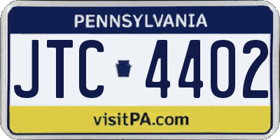 PA license plate JTC4402