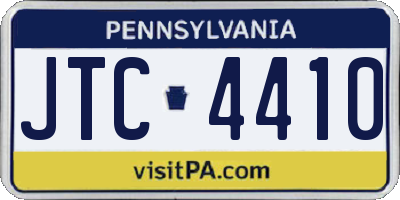PA license plate JTC4410