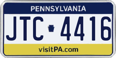 PA license plate JTC4416