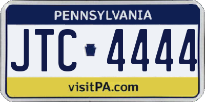 PA license plate JTC4444