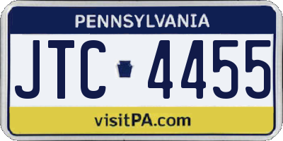PA license plate JTC4455