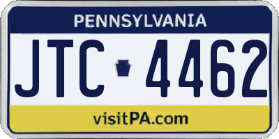 PA license plate JTC4462