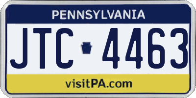 PA license plate JTC4463