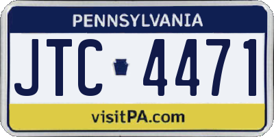 PA license plate JTC4471