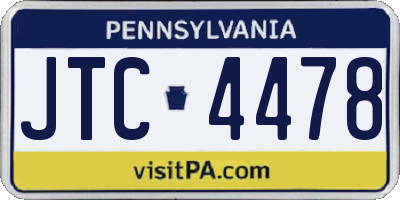 PA license plate JTC4478