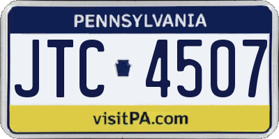 PA license plate JTC4507