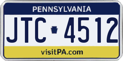 PA license plate JTC4512