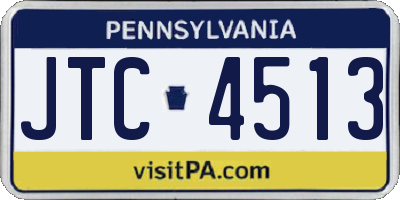 PA license plate JTC4513