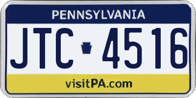 PA license plate JTC4516
