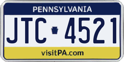 PA license plate JTC4521