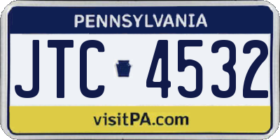 PA license plate JTC4532