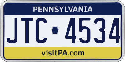 PA license plate JTC4534