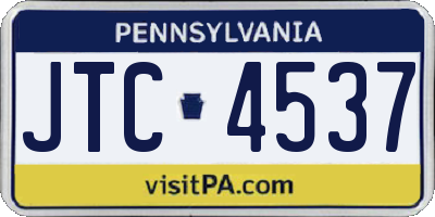 PA license plate JTC4537