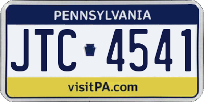 PA license plate JTC4541