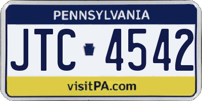 PA license plate JTC4542