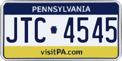 PA license plate JTC4545