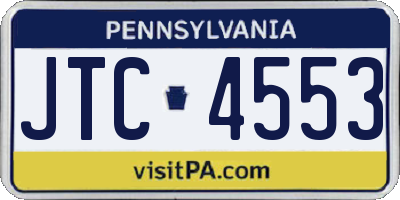PA license plate JTC4553