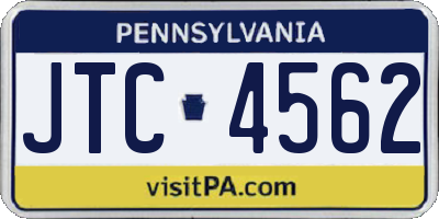 PA license plate JTC4562