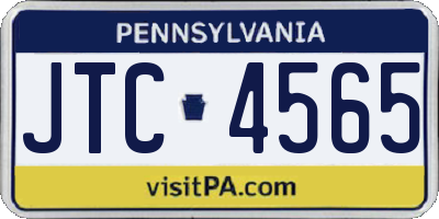 PA license plate JTC4565
