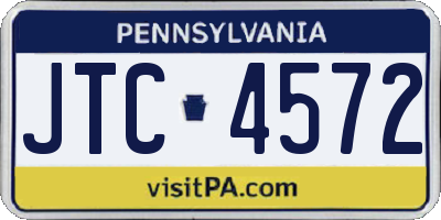 PA license plate JTC4572