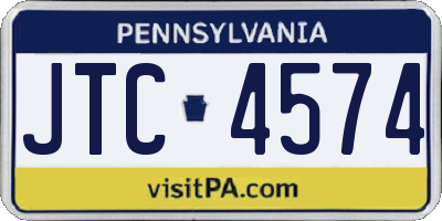 PA license plate JTC4574