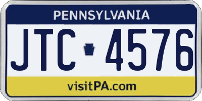 PA license plate JTC4576