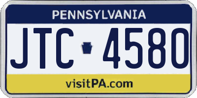 PA license plate JTC4580