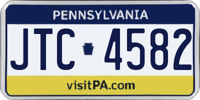 PA license plate JTC4582