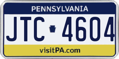 PA license plate JTC4604