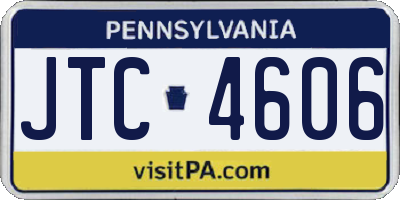 PA license plate JTC4606