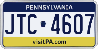 PA license plate JTC4607