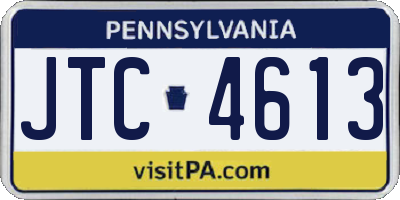 PA license plate JTC4613
